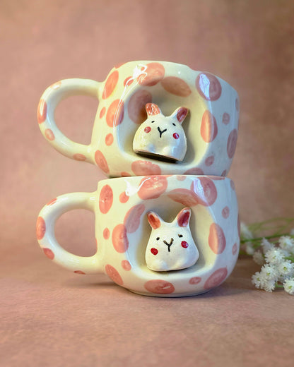 Peeking Bunny Pink Mug