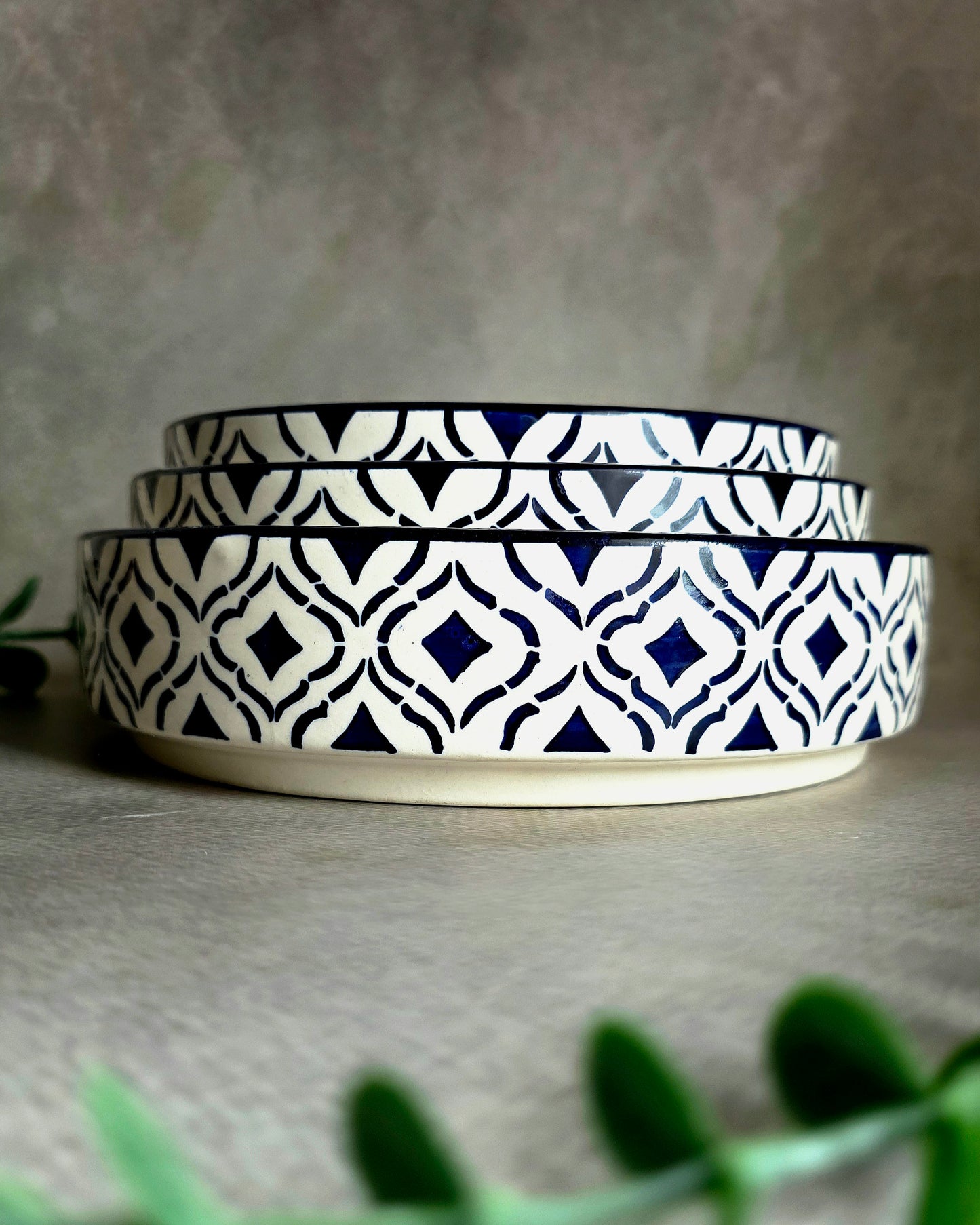 Navy Mosaic Bowl Set