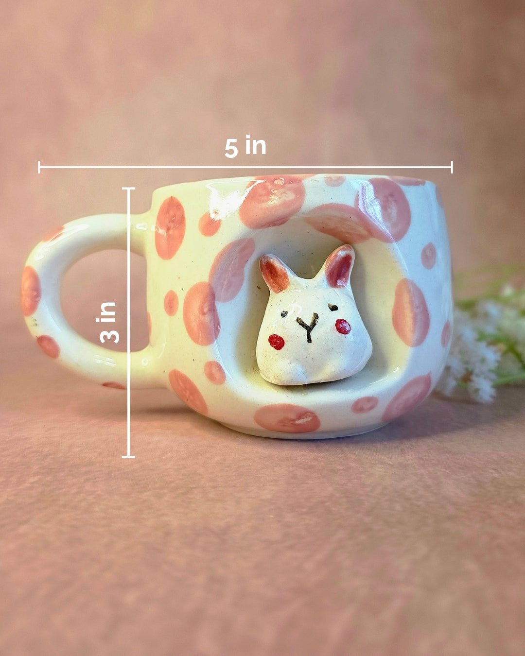 Peeking Bunny Pink Mug