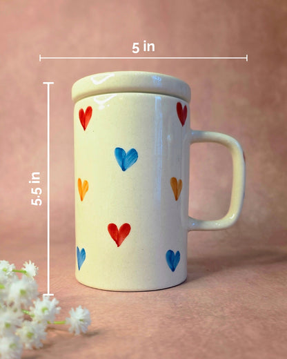 Extra Pour of Love – Mug with Lid (Multicolored)