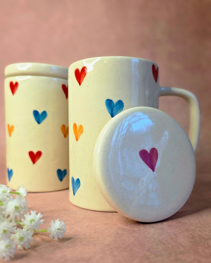 Extra Pour of Love – Mug with Lid (Multicolored)
