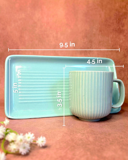 Coffee Date Mugs With Tray Set