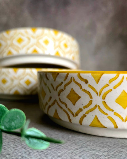 Yellow Mosaic Bowl Set