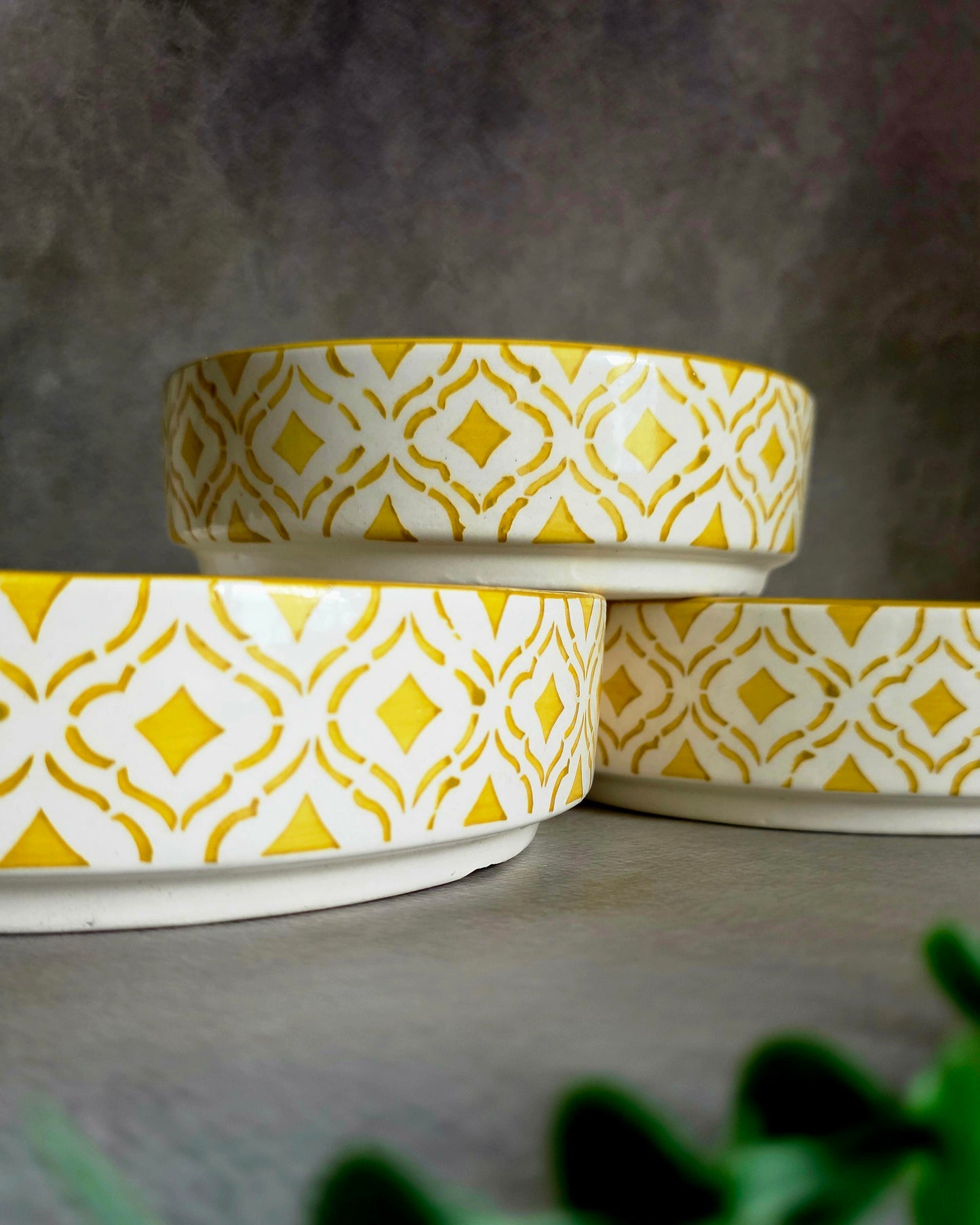 Yellow Mosaic Bowl Set