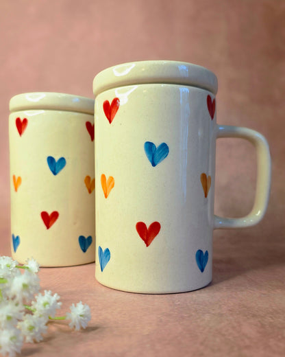 Extra Pour of Love – Mug with Lid (Multicolored)