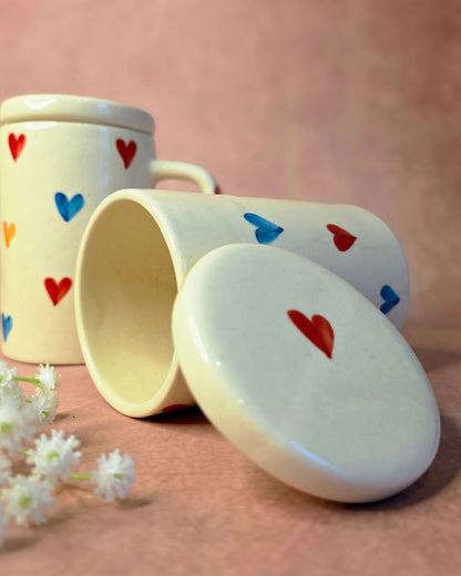 Extra Pour of Love – Mug with Lid (Multicolored)